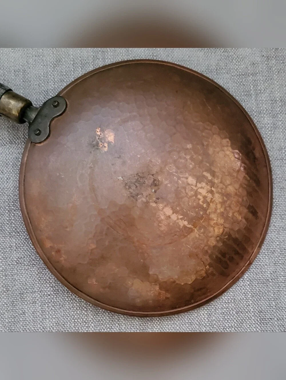 Vintage Hammered Copper Ladle/Spoon With Wood Handle And Brass Hardware